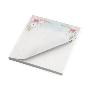 Notepads - Pink Rose Notepad with Hard Cardboard Backing - Dipaliz