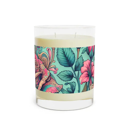 Experience Serenity with Pink Roses Scented Candle - one Size / Minted Lavender and Sage Home Decor