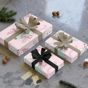 Snowman Gift Wrap Pink Holiday Paper - Dipaliz - 28’’ x 39’’ / Satin - Wrapping