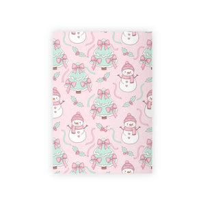 Snowman Gift Wrap Pink Holiday Paper - Dipaliz - Wrapping
