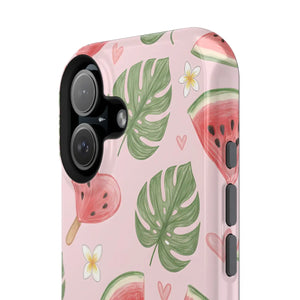 Pink Watermelon Pattern Phone Case, Impact‑resistant Magnetic Protective Cover - Mobile Cases