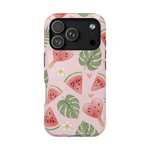 Pink Watermelon Pattern Phone Case, Impact‑resistant Magnetic Protective Cover - Mobile Cases