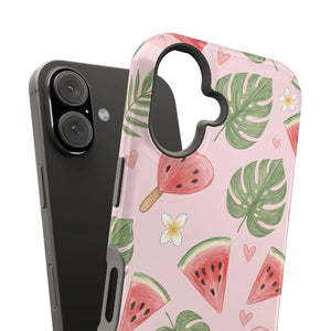 Pink Watermelon Pattern Phone Case, Impact‑resistant Magnetic Protective Cover - Mobile Cases