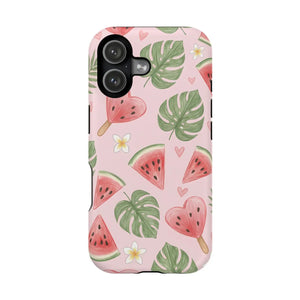 Pink Watermelon Pattern Phone Case, Impact‑resistant Magnetic Protective Cover - Mobile Cases