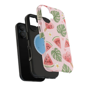 Pink Watermelon Pattern Phone Case, Impact‑resistant Magnetic Protective Cover - Mobile Cases