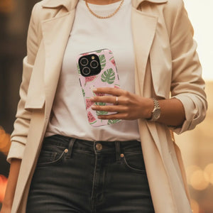 Pink Watermelon Pattern Phone Case, Impact‑resistant Magnetic Protective Cover - Mobile Cases