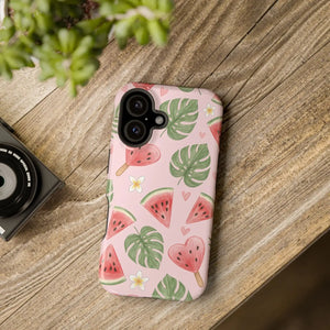 Pink Watermelon Pattern Phone Case, Impact‑resistant Magnetic Protective Cover - Mobile Cases