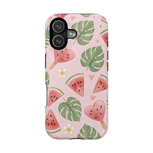 Pink Watermelon Pattern Phone Case, Impact‑resistant Magnetic Protective Cover - Mobile Cases