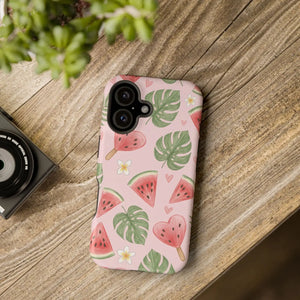 Pink Watermelon Pattern Phone Case, Impact‑resistant Magnetic Protective Cover - Mobile Cases