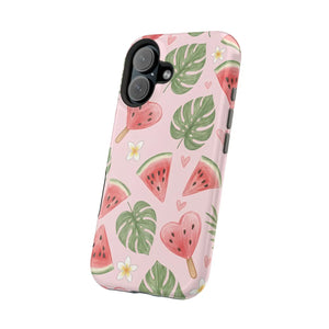 Pink Watermelon Pattern Phone Case, Impact‑resistant Magnetic Protective Cover - Mobile Cases