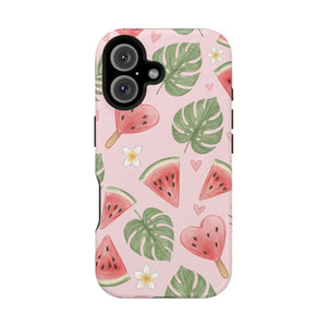 Pink Watermelon Pattern Phone Case, Impact‑resistant Magnetic Protective Cover - Mobile Cases