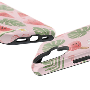 Pink Watermelon Pattern Phone Case, Impact‑resistant Magnetic Protective Cover - Mobile Cases