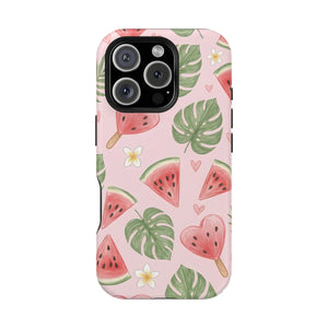 Pink Watermelon Pattern Phone Case, Impact‑resistant Magnetic Protective Cover - Mobile Cases