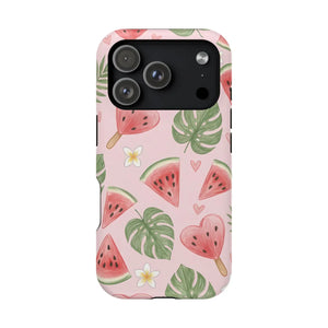 Pink Watermelon Pattern Phone Case, Impact‑resistant Magnetic Protective Cover - Mobile Cases