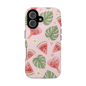 Pink Watermelon Pattern Phone Case, Impact‑resistant Magnetic Protective Cover - Mobile Cases