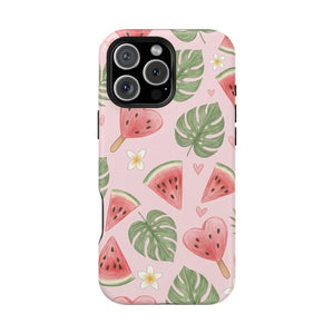 Pink Watermelon Pattern Phone Case, Impact‑resistant Magnetic Protective Cover - Mobile Cases