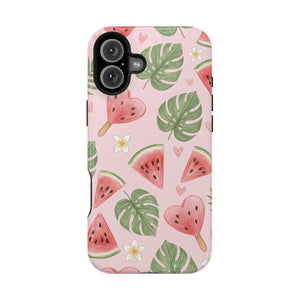 Pink Watermelon Pattern Phone Case, Impact‑resistant Magnetic Protective Cover - Mobile Cases