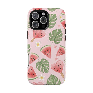 Pink Watermelon Pattern Phone Case, Impact‑resistant Magnetic Protective Cover - Mobile Cases