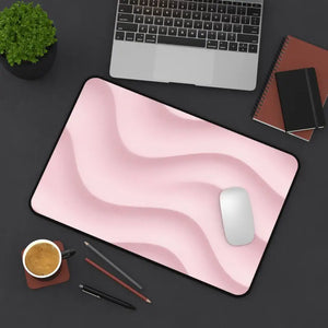 Pink Wave Desk Mat - Soft Pastel Workspace Mousepad - Dipaliz - 12’’ × 18’’ - Computer Accessories