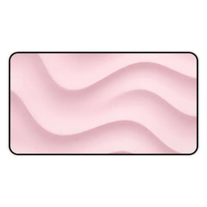 Pink Wave Desk Mat - Soft Pastel Workspace Mousepad - Dipaliz - 12’’ × 22’’ - Computer Accessories