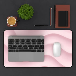 Pastel Pink Wave Desk Mat - Neoprene Office Gift - Dipaliz - Mouse Pads