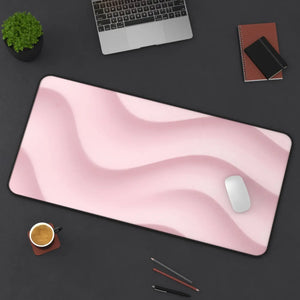Pastel Pink Wave Desk Mat - Neoprene Office Gift - Dipaliz - Mouse Pads