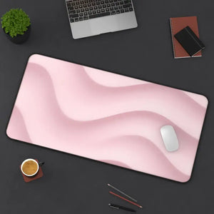 Pink Wave Desk Mat - Soft Pastel Workspace Mousepad - Dipaliz - Computer Accessories