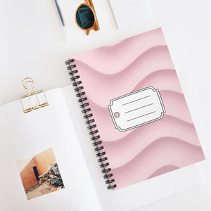 Pink Wave Spiral Notebook - Ruled 6x8 Journal - Dipaliz - Journals
