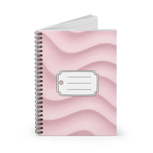 Pink Wave Spiral Notebook - Ruled 6x8 Journal - Dipaliz - Journals