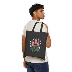 Chic White Flowers Tote Bag - Sturdy Canvas Material - Dipaliz - Backpacks