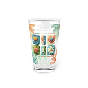 Vibrant Floral Pattern Pint Glass - Stylish Drinkware - Dipaliz - Beer Glasses