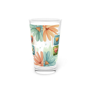 Vibrant Floral Pattern Pint Glass - Stylish Drinkware - Dipaliz - Beer Glasses