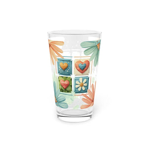 Vibrant Floral Pattern Pint Glass - Stylish Drinkware - Dipaliz - Beer Glasses