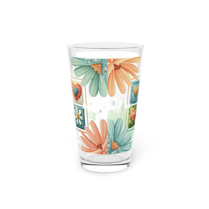 Vibrant Floral Pattern Pint Glass - Stylish Drinkware - Dipaliz - Beer Glasses