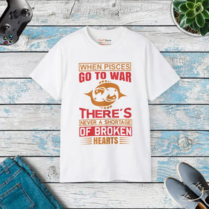 Broken Heart Tee Pisces Zodiac Sign T-shirt - Dipaliz - White / s - T-shirts