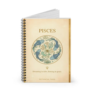Pisces Spiral Notebook, Astrological Journal with ?Dreaming in Tides’ Design - Journals