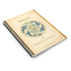 Pisces Spiral Notebook, Astrological Journal with ?Dreaming in Tides’ Design - Journals