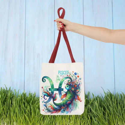 Pisces Zodiac Aop Tote Bag - your Stylish Everyday Companion - 13’’ × / Red Bags