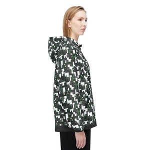 Outerwear - Pixel Camo Windbreaker Jacket Black Green Hooded - Dipaliz