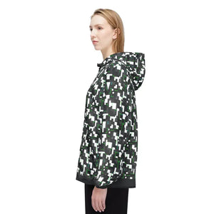 Outerwear - Pixel Camo Windbreaker Jacket Black Green Hooded - Dipaliz