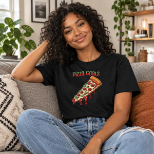 DipaliZ Pizza Goals Heavy Cotton Tee Tear-away Label