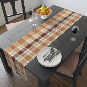 Cotton Twill Table Runner - Cozy Farmhouse Plaid Print - Dipaliz - 16’’ × 72’’ / Runners