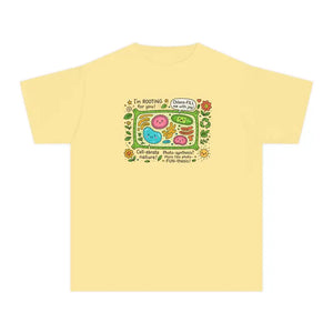 Youth Joyful Tee - Vibrant Plant Cell Design for Backyard Adventures - Dipaliz - Butter / Xs - T-shirts