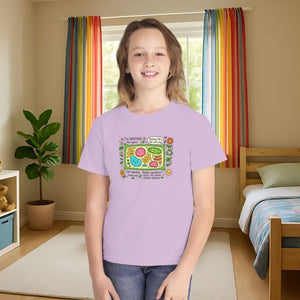 Youth Joyful Tee - Vibrant Plant Cell Design for Backyard Adventures - Dipaliz - T-shirts