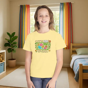 Youth Joyful Tee - Vibrant Plant Cell Design for Backyard Adventures - Dipaliz - T-shirts