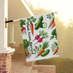 Home Grown Vegetables Banner Poly Poplin Canvas Garden Flag - Dipaliz - Flags & Windsocks