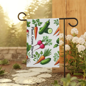 Home Grown Vegetables Banner Poly Poplin Canvas Garden Flag - Dipaliz - Flags & Windsocks