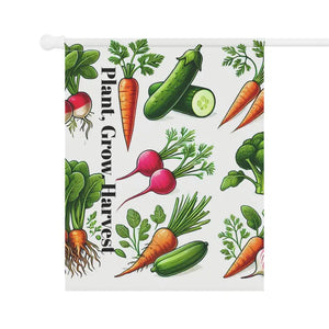 Home Grown Vegetables Banner Poly Poplin Canvas Garden Flag - Dipaliz - Flags & Windsocks