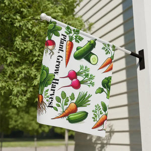 Home Grown Vegetables Banner Poly Poplin Canvas Garden Flag - Dipaliz - Flags & Windsocks