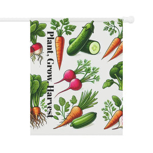 Home Grown Vegetables Banner Poly Poplin Canvas Garden Flag - Dipaliz - 24.5’’ × 32’’ - Flags & Windsocks